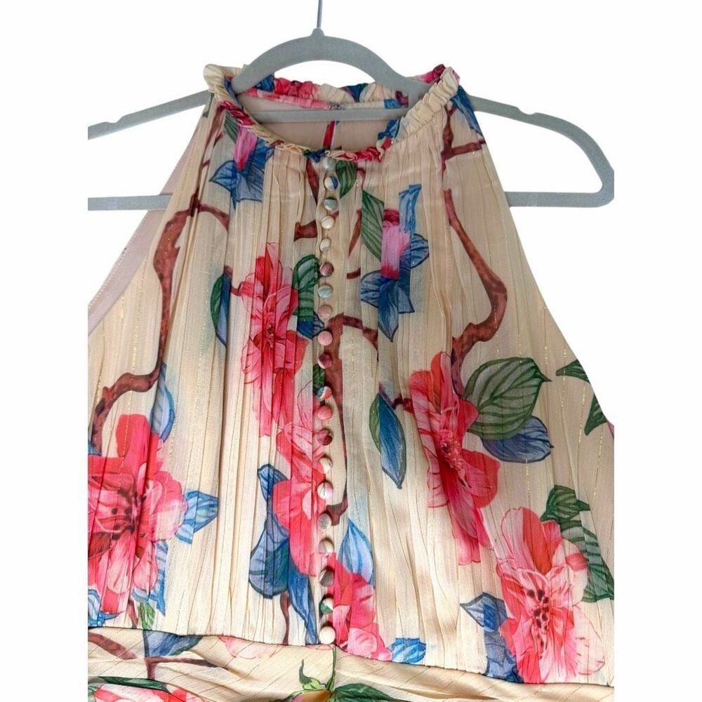 NEW Ieena Mac Duggal 70203 Floral Chiffon High Neck Maxi Dress 14 - Picture 10 of 14